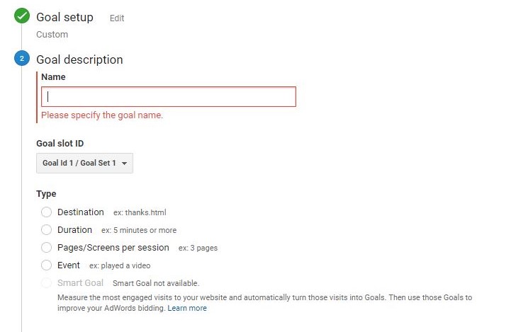 5 Challenges of SEO Goal Setting goal setting in GA 1 5 Challenges of SEO Goal Setting