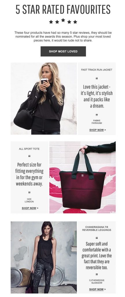 Behavioral Emails - Social Proof Email - Sweatybetty