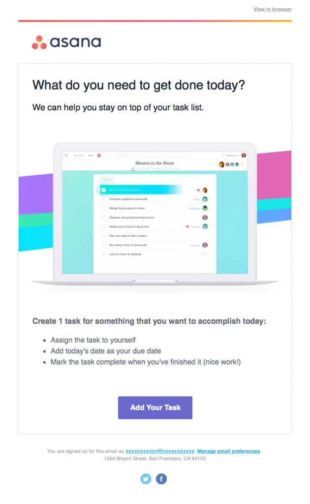 Onboarding Emails - Getting Started Email - Asana