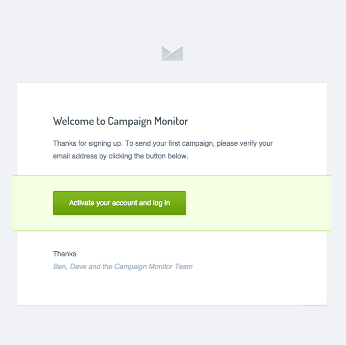 Onboarding Emails - Activation Email - Campaign Monitor