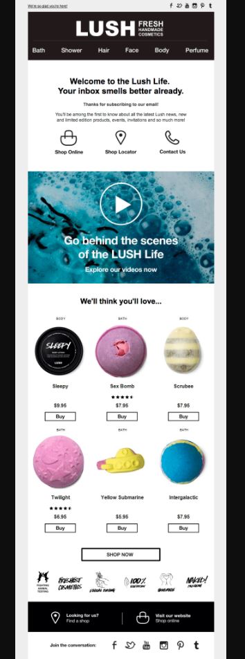 Onboarding Emails - Welcome Email - Lush