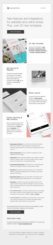 Promotional Emails - Informational Email - Squarespace