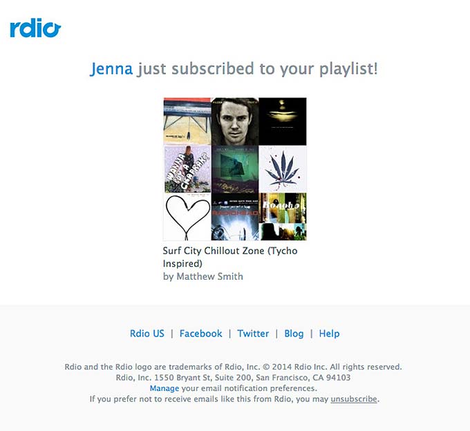 Promotional Emails - Informational Email - Rdio