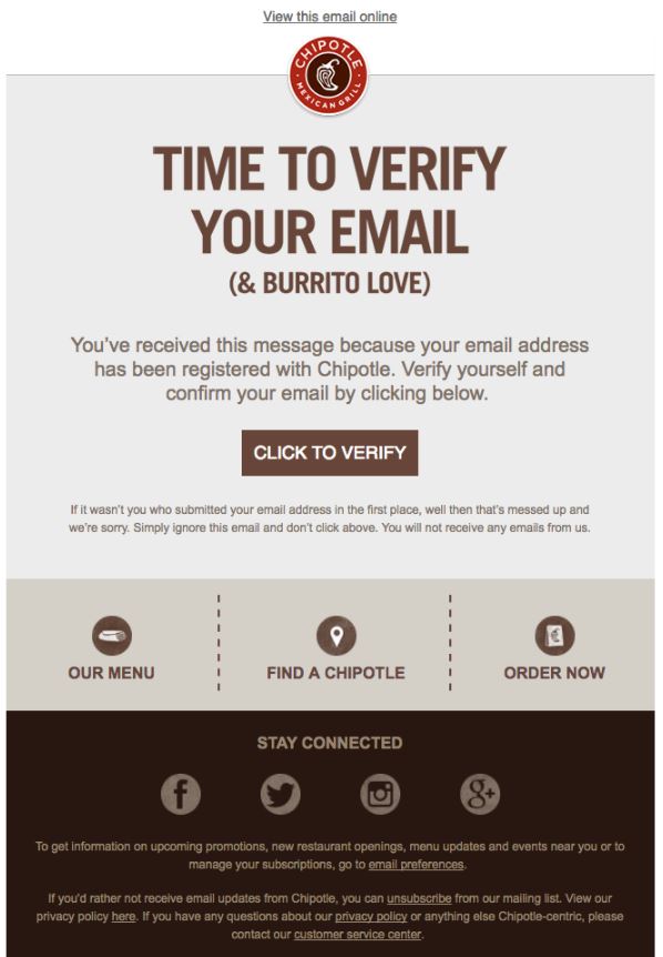Transactional Emails - Opt-In Email - Chipotle