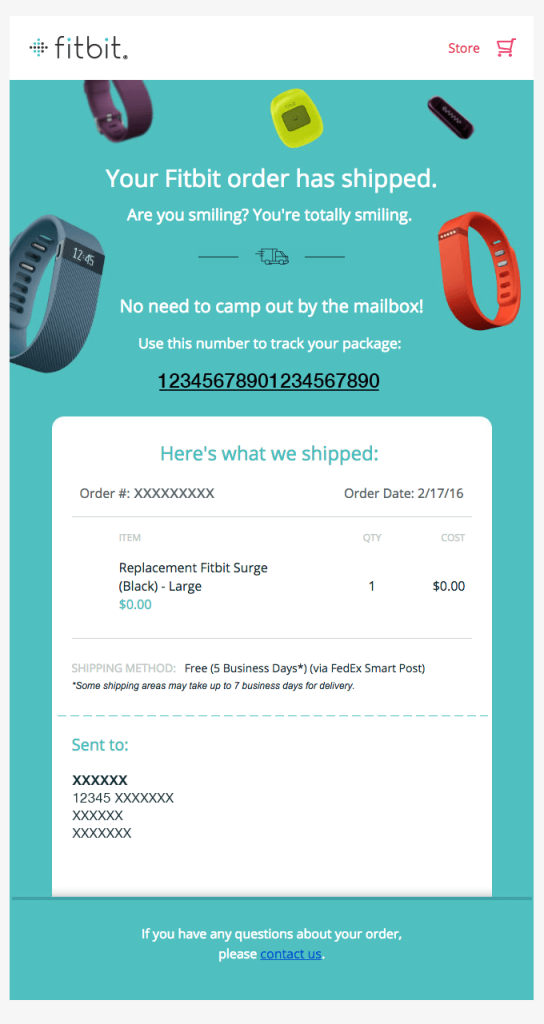 Transactional Emails - Shipping Confirmation Email - Fitbit