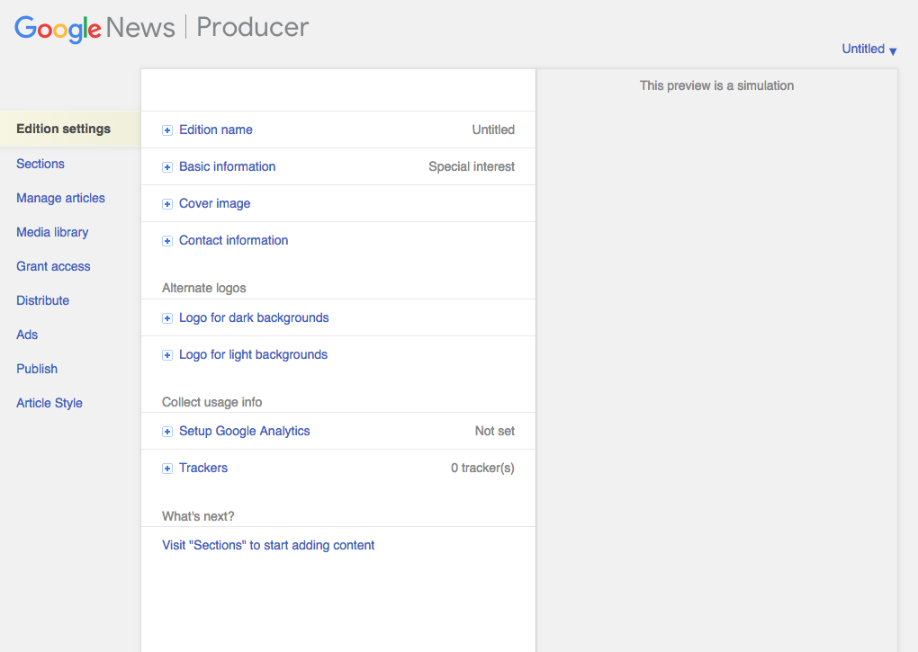 Google News Producer Edition Settings