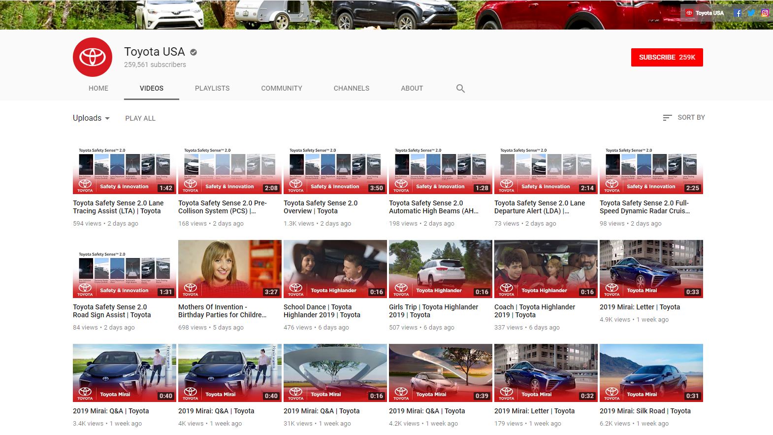 YouTube SEO Video Content Strategy - Toyota - Chainlink Relationship Marketing