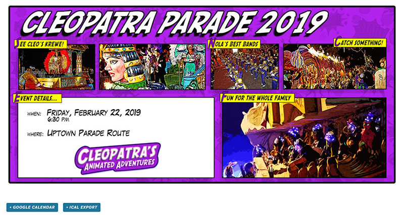 Event Page Image Example - Krewe of Cleopatra - Chainlink Relationship Marketing