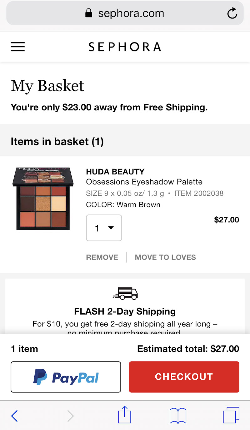 Mobile Checkout Example Sephora - Chainlink Relationship Marketing