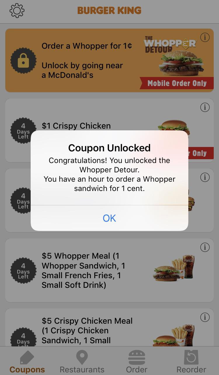 Mobile Marketing Geoconquesting Example Burger King - Chainlink Relationship Marketing