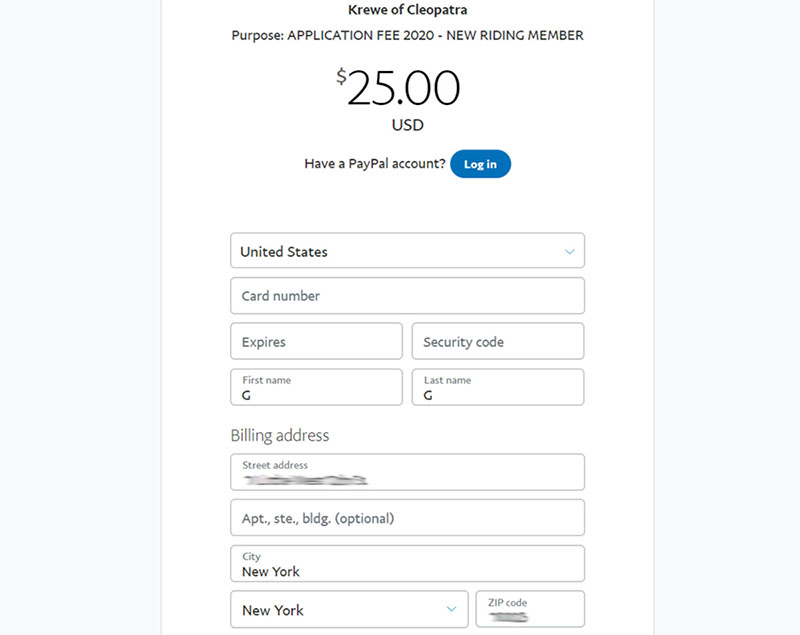 Krewe of Cleopatra Application Payment Image - Chainlink Relationship Marketing