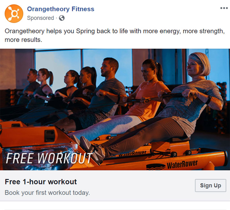 Facebook Ad Orangetheory Fitness - Chainlink Relationship Marketing