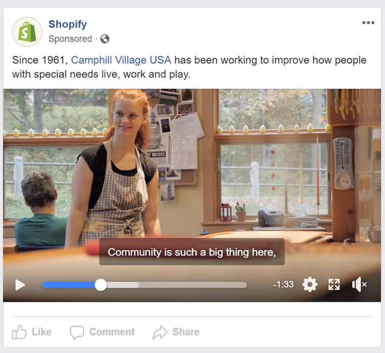 Facebook Ad Shopify - Software Companies Facebook Ad Example