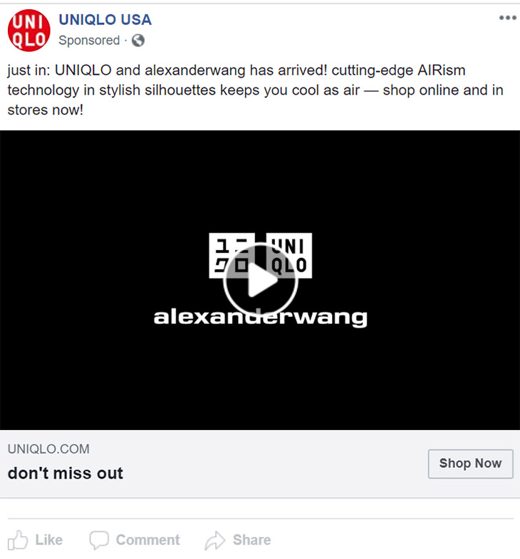 Facebook Ad Uniqlo - Chainlink Relationship Marketing