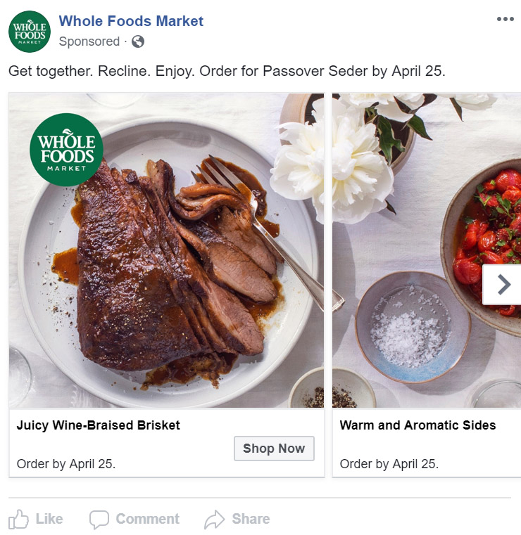 Facebook Ad Whole Foods - Chainlink Relationship Marketing