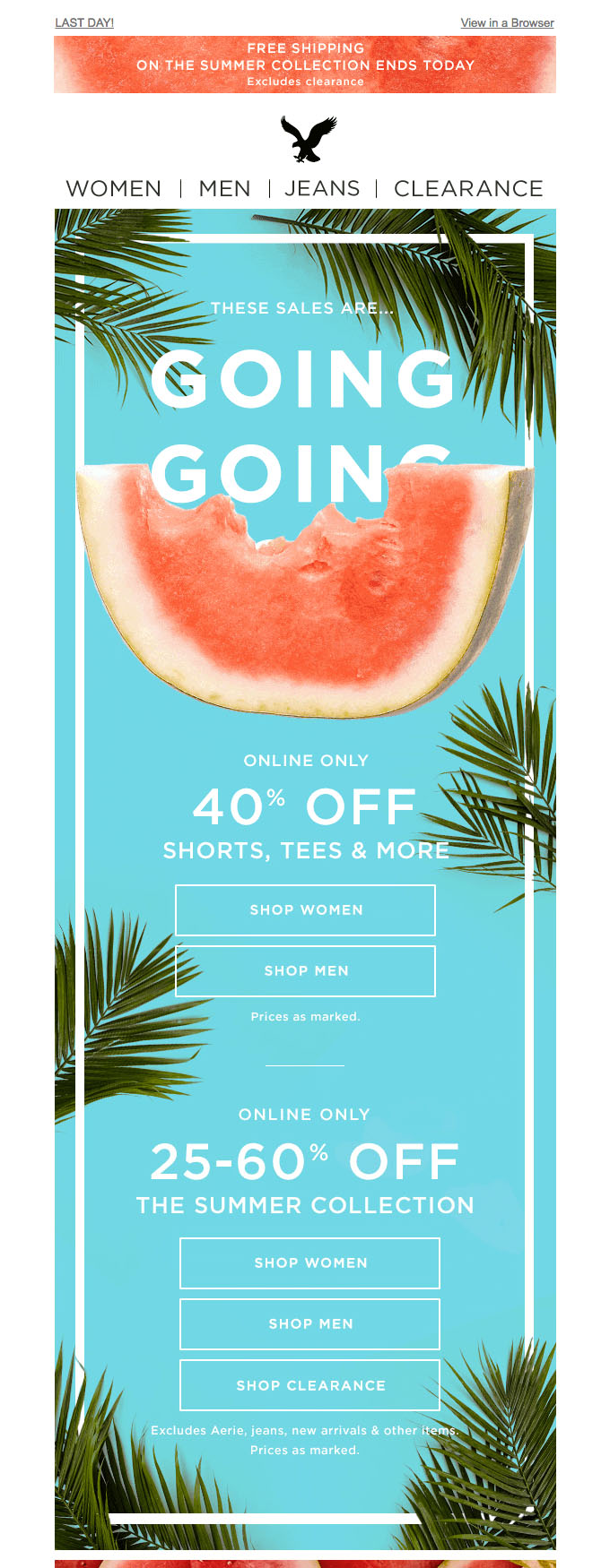 Promotional Emails - Sales Email - American Eagle