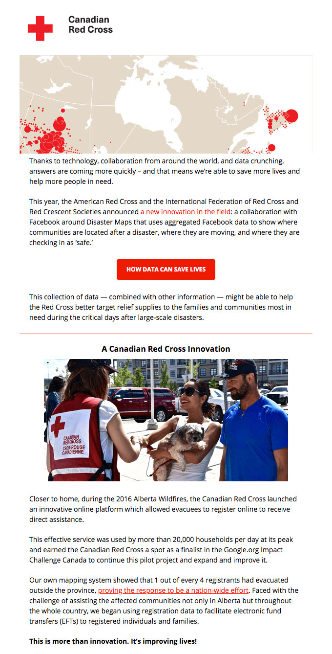 Behavioral Emails - Social Community Activism Email - The Canadian Red Cross