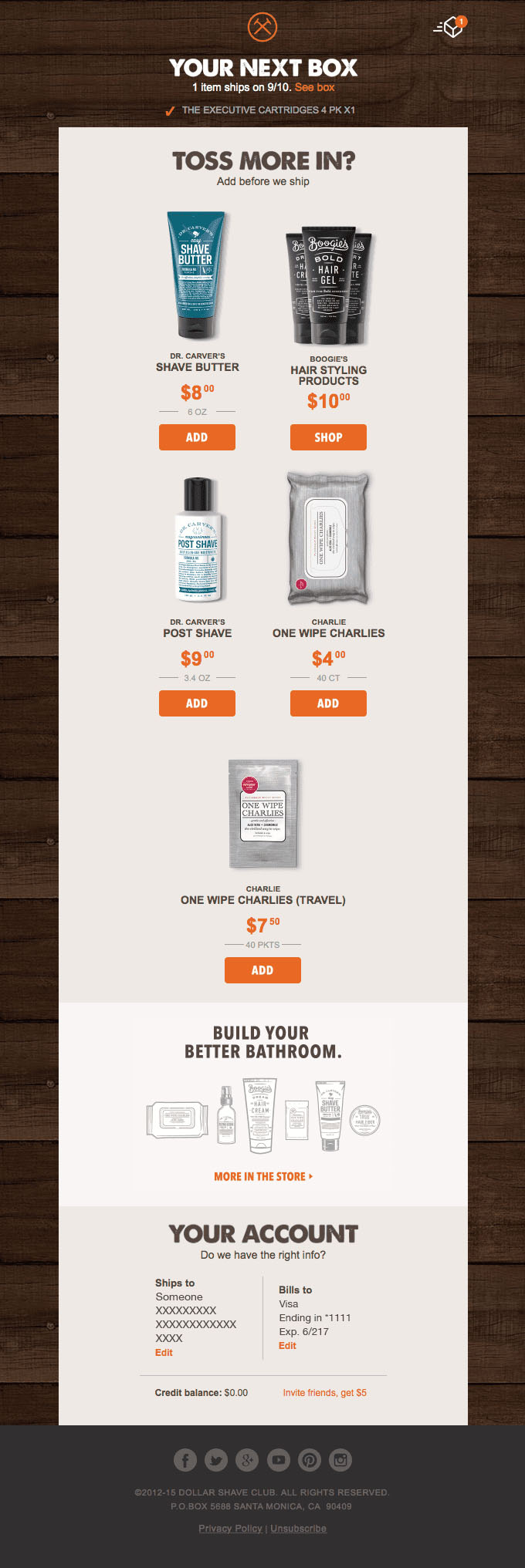 Onboarding Emails - Upsell Email - Dollar Shave Club