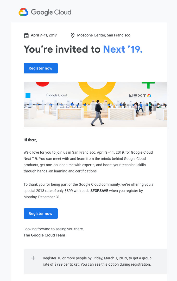 Promotional Emails - Invitation Email - Google