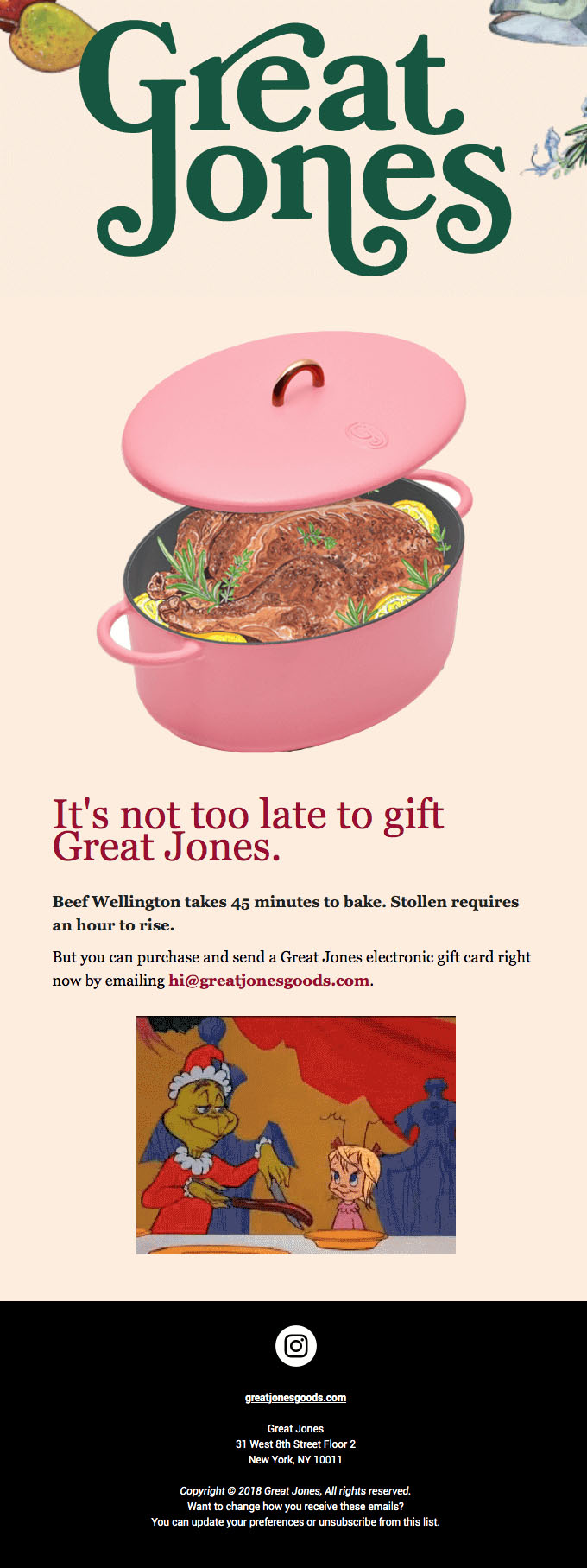 Promotional Emails - Holiday Offer Email - Great Jones