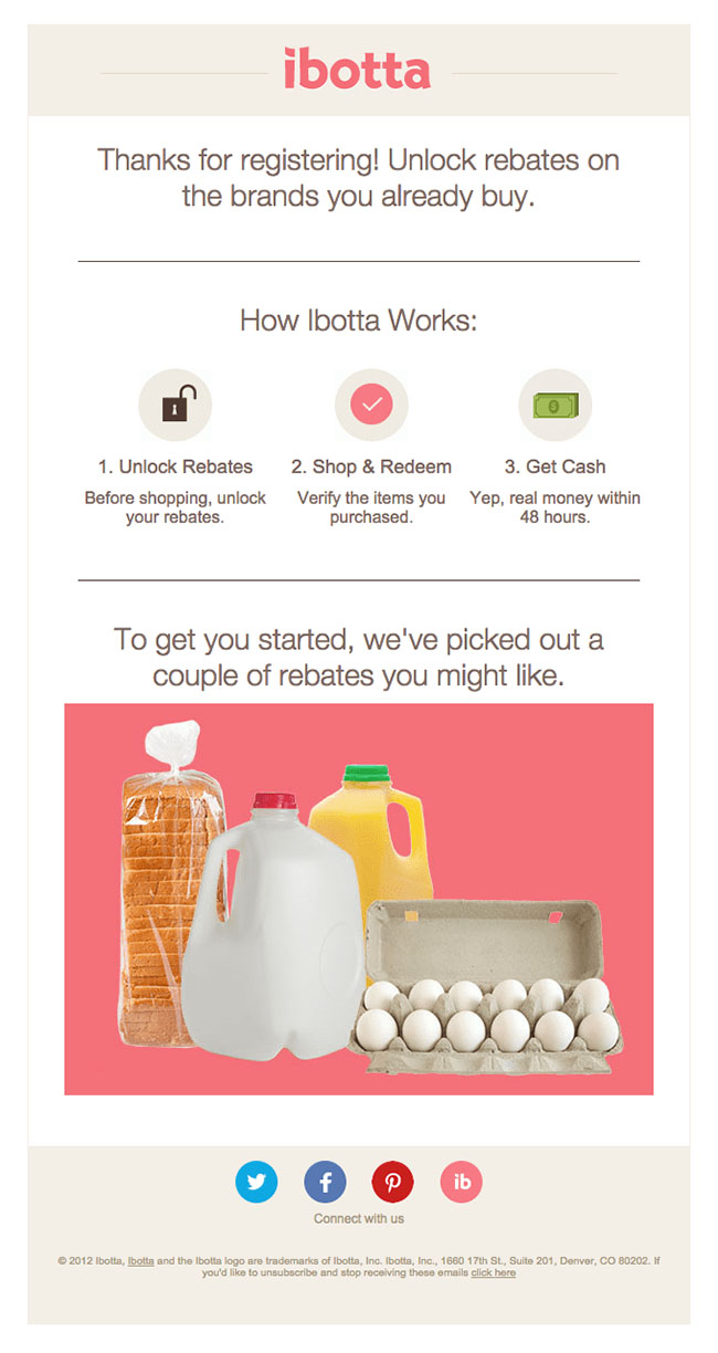 Onboarding Emails - Getting Started Email Example - Ibotta