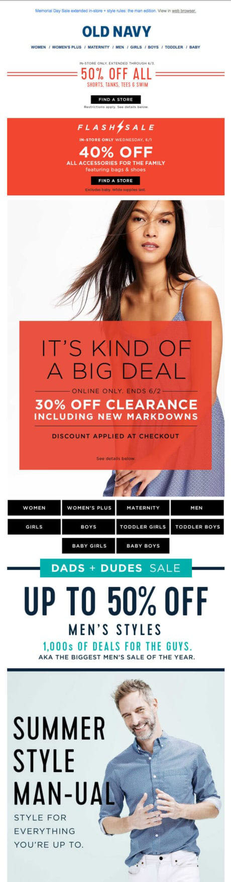 Promotional Emails - Special Offer Email - Old Navy