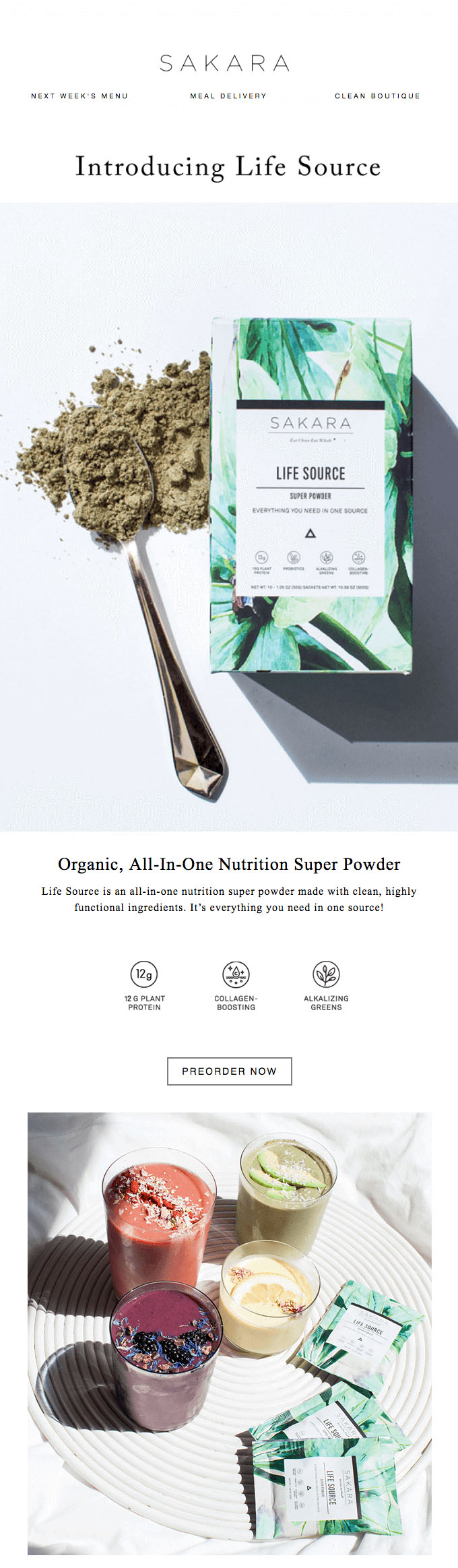 Subscriber Emails - New Product Announcement Email Example - Sakara