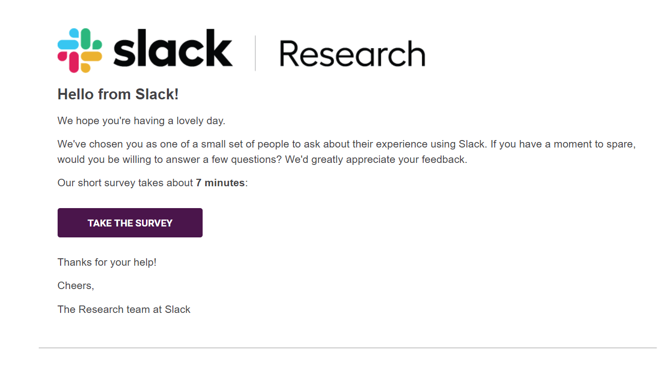 Behavioral Emails - Review Request Email - Slack