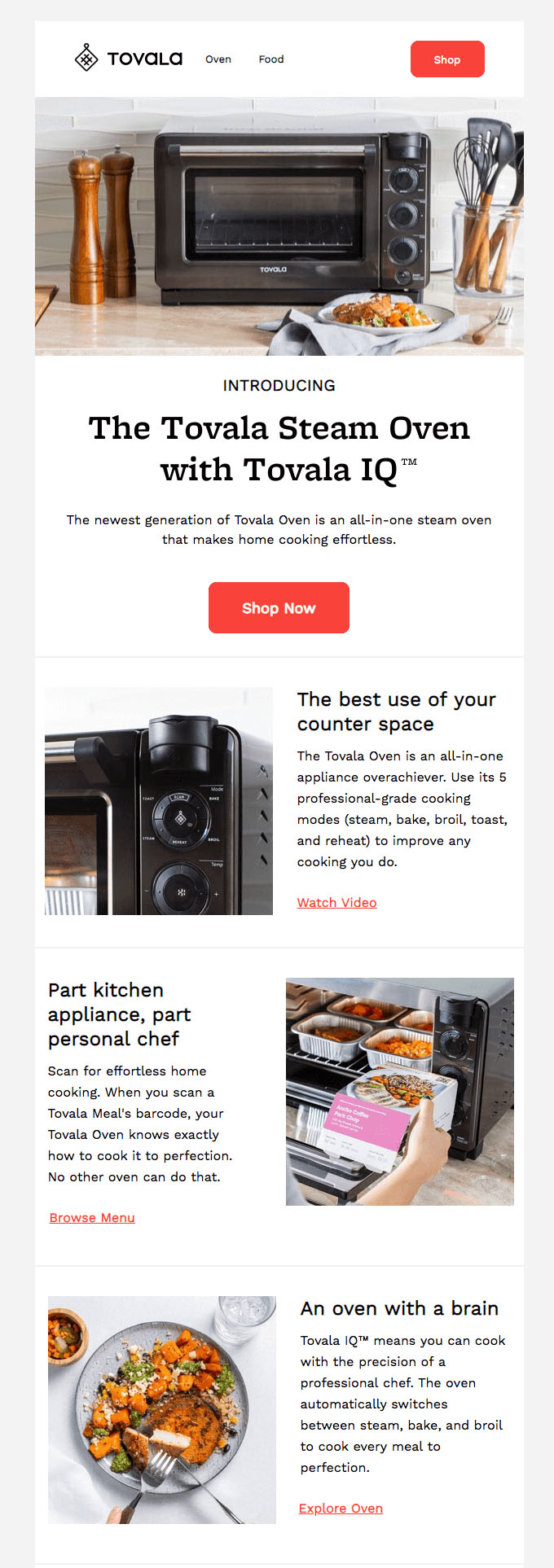 Subscriber Emails - New Product Announcement Email Example - Tovala