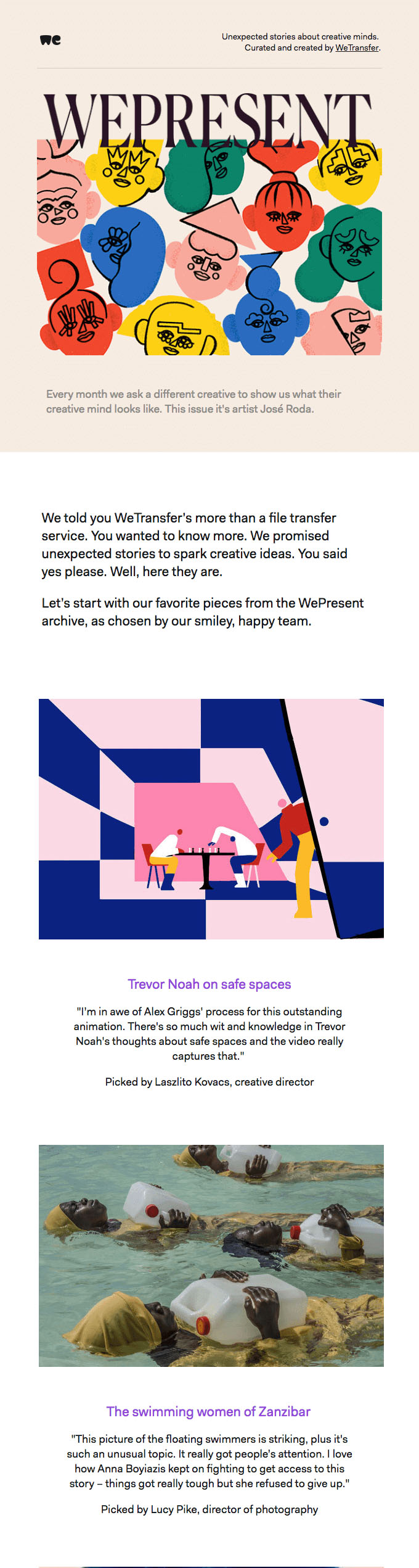 Subscriber Emails - Newsletter Email Example - WeTransfer