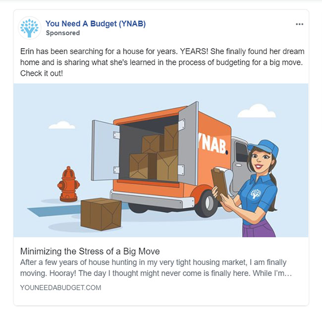 Facebook Ads - Personal Finance Ad Example - YNAB