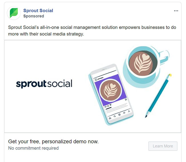 Software Companies Facebook Ad Example - SproutSocial