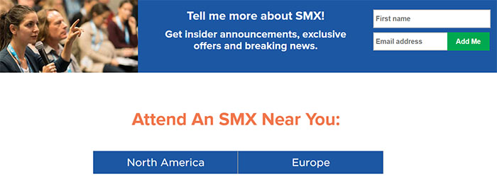 Landing Page Example - SMX Conferences