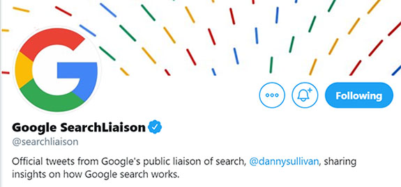 Google Search Liaison Twitter Image - Chainlink Marketing
