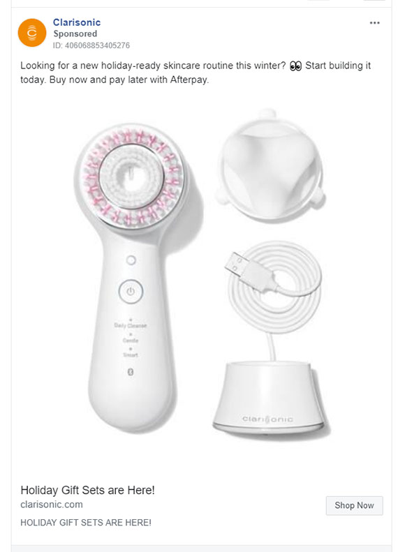Facebook Ads - Beauty Ad Example - Clarisonic