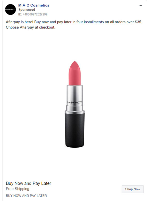 Facebook Ads - Beauty Ad Example - MAC