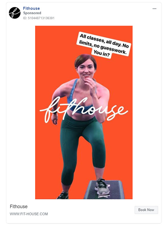 Facebook Ads - Fitness Ad Example - Fithouse