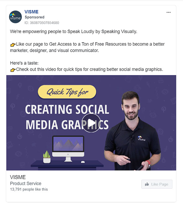 Facebook Ads - Software Ad Example - Visme