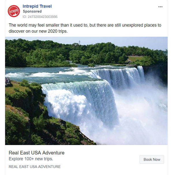 Facebook Ads - Travel Ad Example - Intrepid