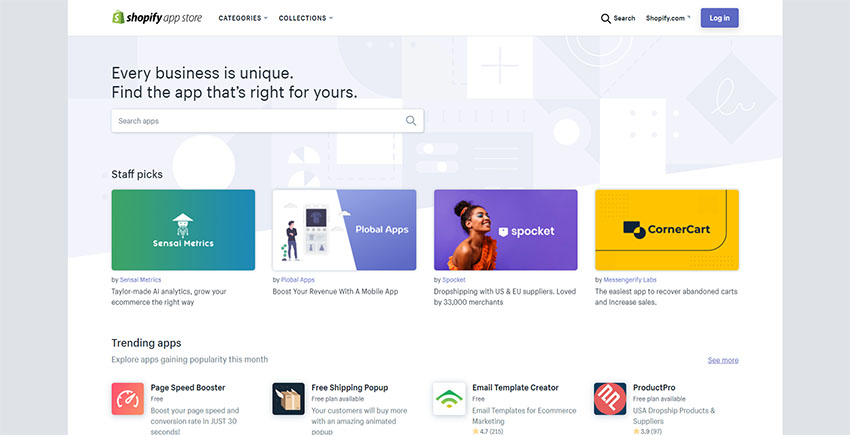 Shopify App Store Dashboard - Ecommerce Comparison