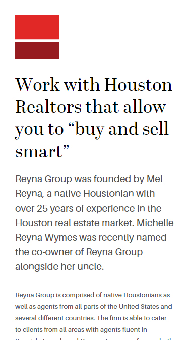 Custom Real Estate Agent Bios | The Reyna Group Project